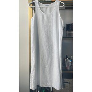 Pure Navy Size Small White 100% Linen Long Dress Saks Fifth Avenue